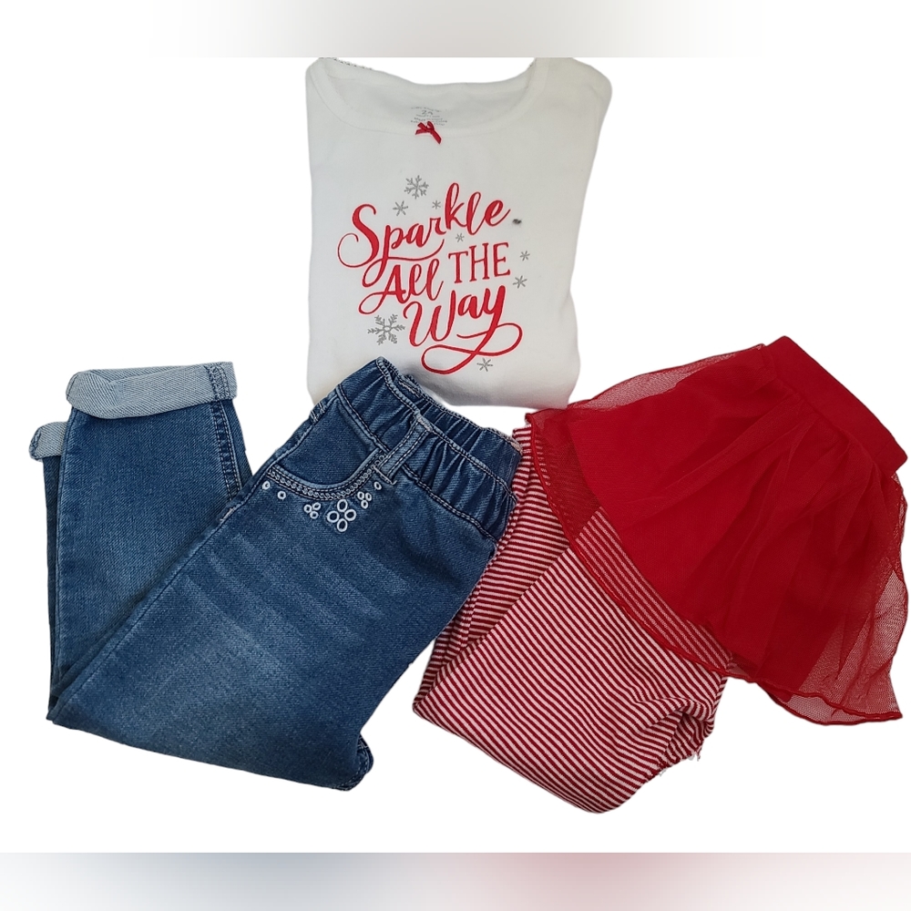CARTERS HOLIDAY SET ALL NEW BUNDLE girls NWT 24 M